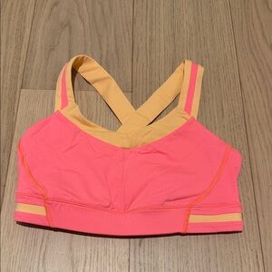Women's Pink and Orange Sports Bra